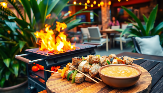 Elevate Your Backyard Grilling with Indonesian Satay Skewers and Peanut Sauce