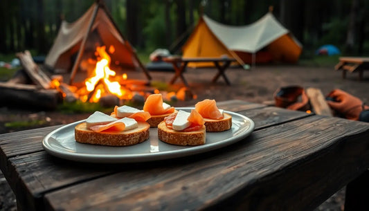 Smoked Salmon on Cream Cheese Toast by the Campfire: An Elegant Appetizer