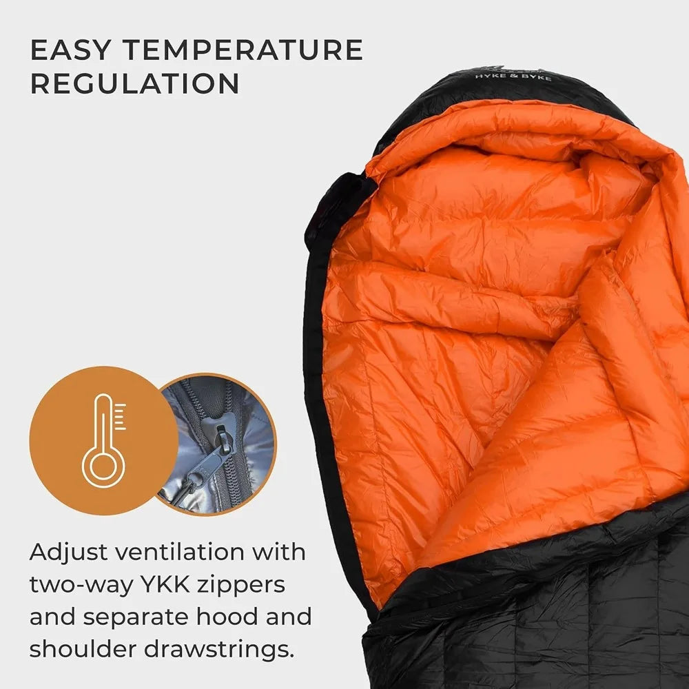 0°F Cold Weather Mummy Sleeping Bag - 800 FP Goose Down