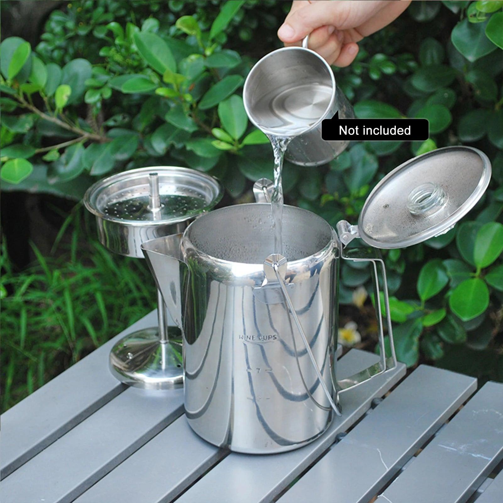 TakeFunGOGOGO 1.2L Stainless Steel Camping Percolator TakeFunGOGOGO 