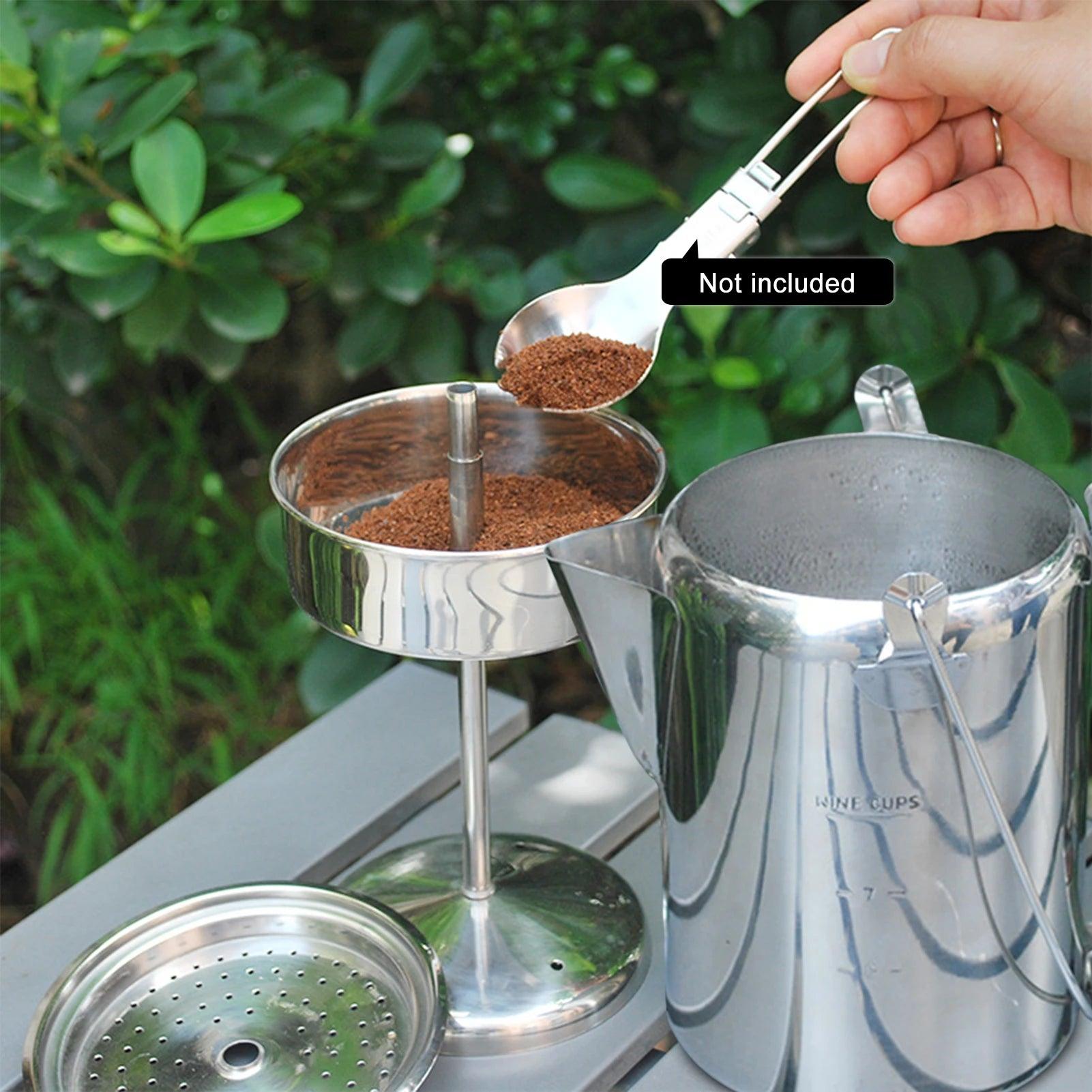 TakeFunGOGOGO 1.2L Stainless Steel Camping Percolator TakeFunGOGOGO 