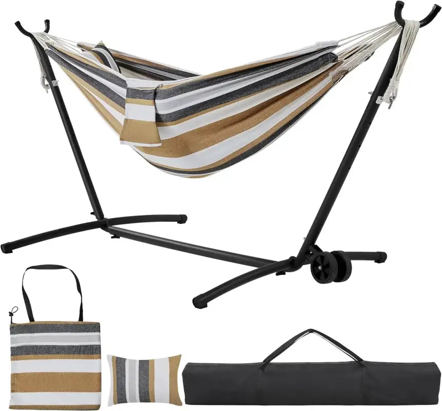 2-Person Hammock & Wheeled Stand Set - Desert Stripe - 吊床