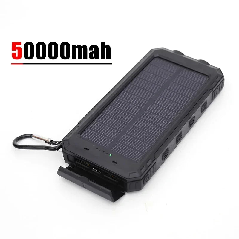 200000mAh Outdoor Waterproof Power Bank with Solar Panel and Flashlight