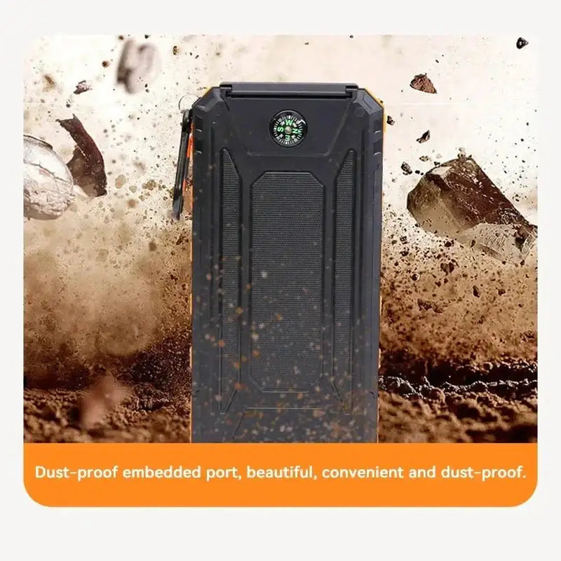 200000mAh Outdoor Waterproof Power Bank with Solar Panel and Flashlight - 电池