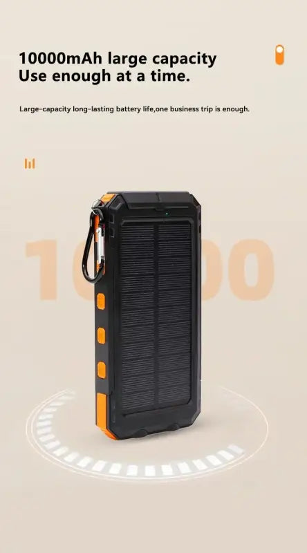 200000mAh Outdoor Waterproof Power Bank with Solar Panel and Flashlight - 电池