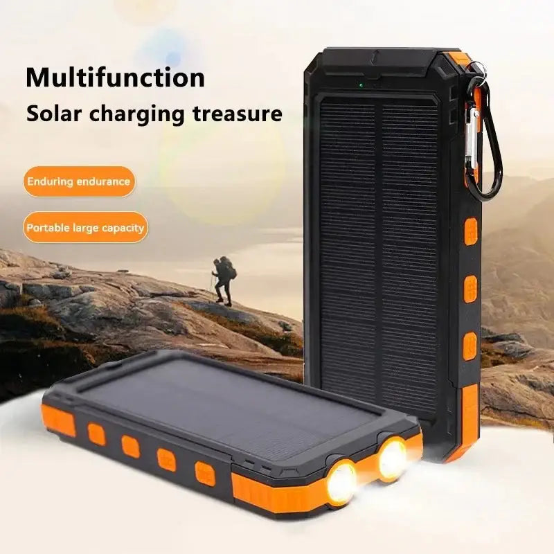 200000mAh Outdoor Waterproof Power Bank with Solar Panel and Flashlight - 电池