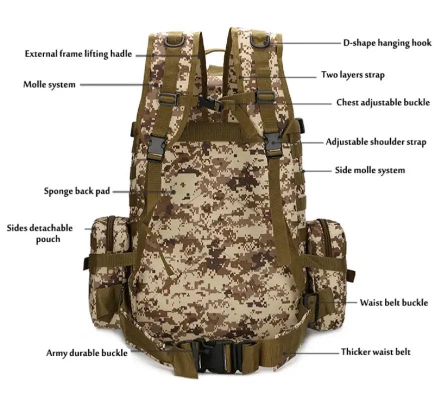 TakeFunGOGOGO Rugged 55L 4-in-1 Tactical Backpack TFgogogo backpack brands backpack exchange backpack for men backpack for school backpack for women backpack wallet backpack women backpacker backpacking hiking backpack jansport backpack travel backpack