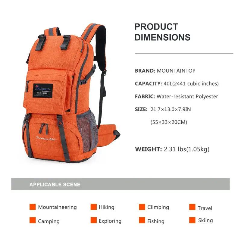 TakeFunGOGOGO All-Terrain 40L Camping Backpack TFgogogo backpack backpack brands backpack exchange backpack for men backpack for women backpack wallet backpacker backpacking hiking backpack jansport backpack travel backpack