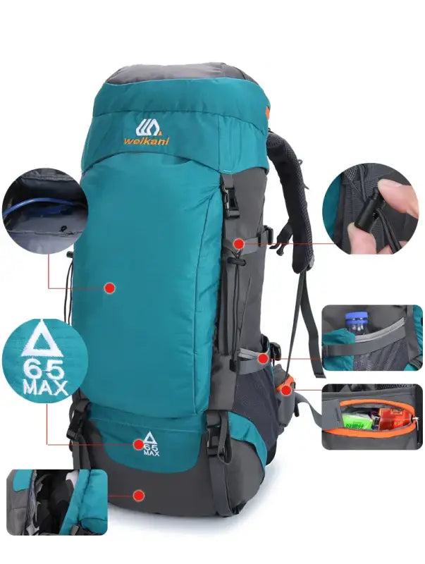 65L Waterproof Mountaineering Backpack - 背包