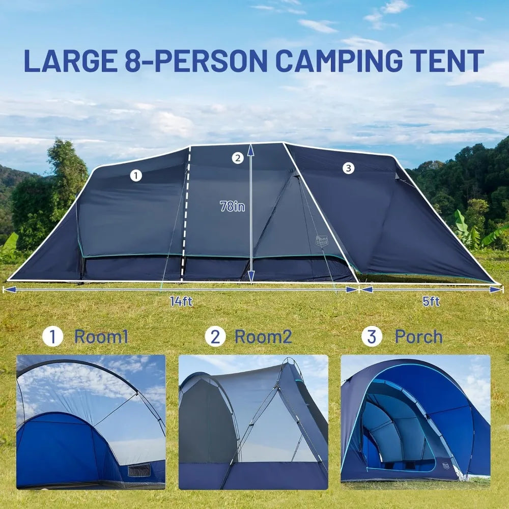 Spacious 8-Person Cabin Tent