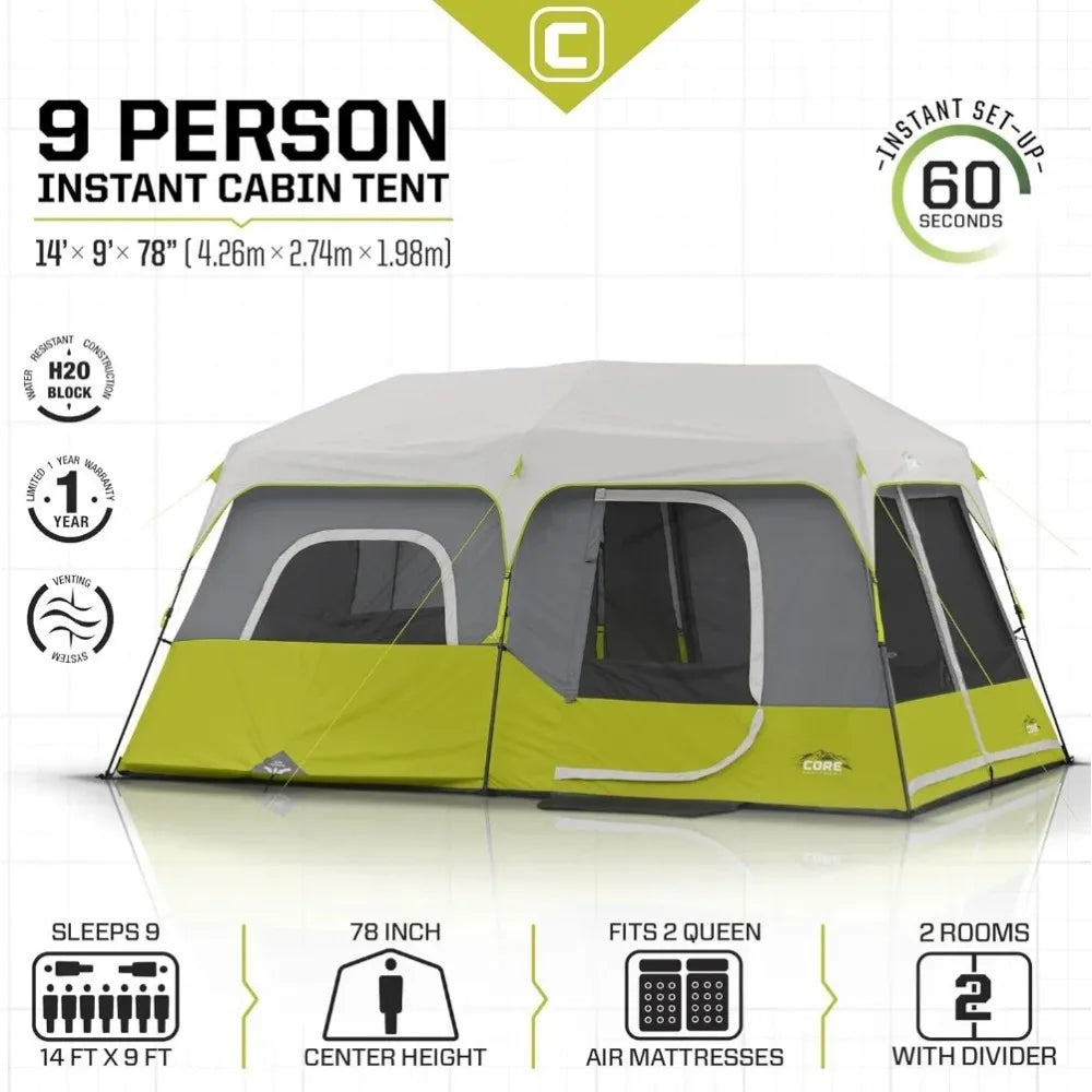 9-Person 3-Season Camping Tent