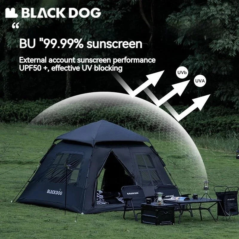 Automatic Black-Coated Camping Tent