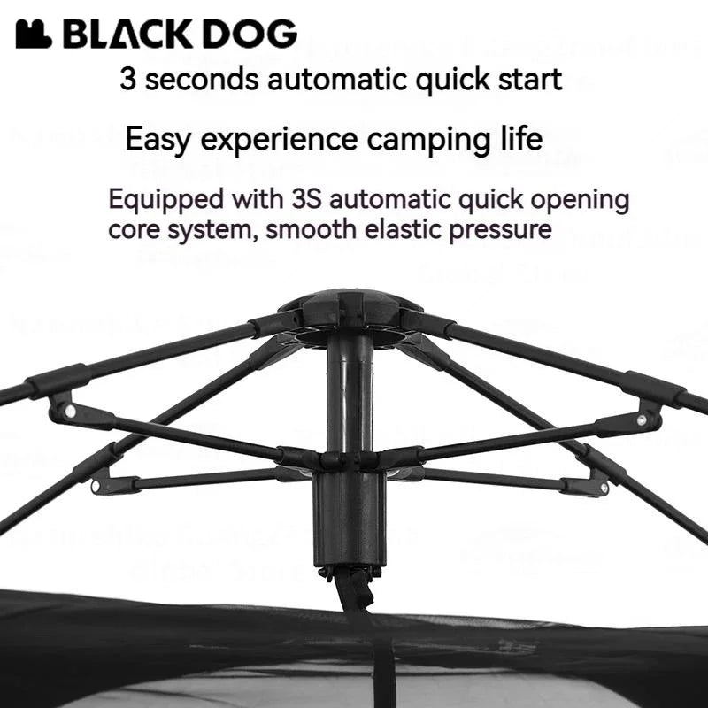 Automatic Black-Coated Camping Tent