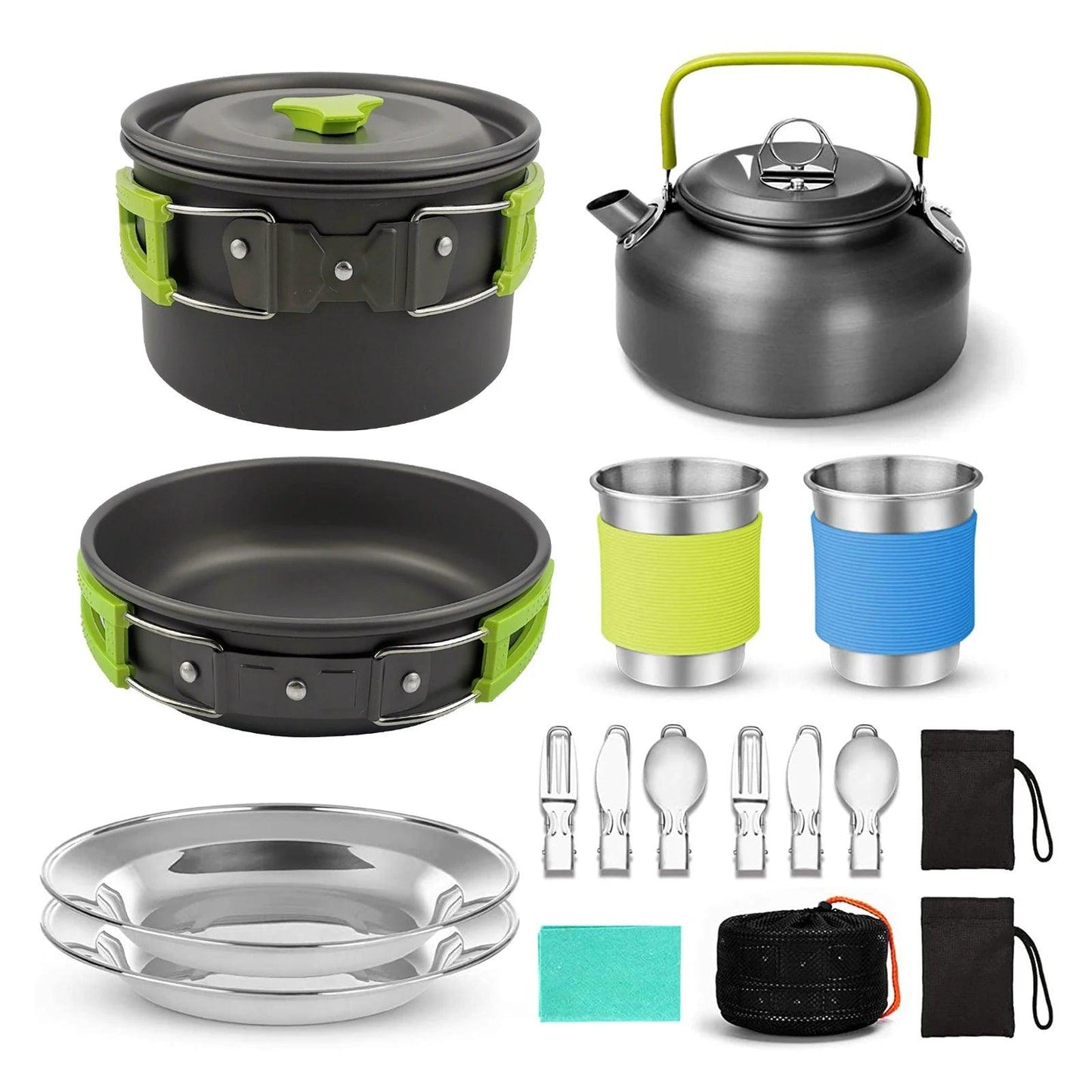 TakeFunGOGOGO Compact 2-Person Camping Cookware Set TakeFunGOGOGO 