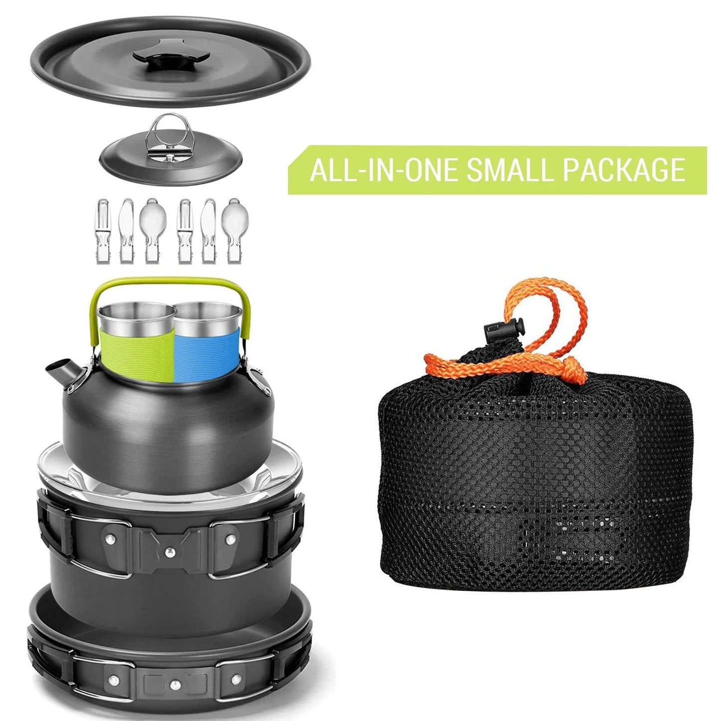 TakeFunGOGOGO Compact 2-Person Camping Cookware Set TakeFunGOGOGO 