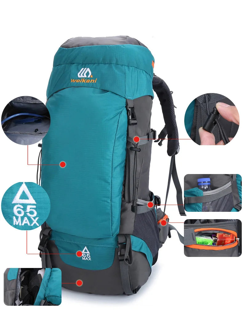 65L Waterproof Mountaineering Backpack