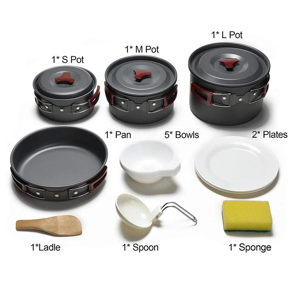 TakeFunGOGOGO Non-Stick Lightweight Camping Cookware Kit TakeFunGOGOGO 