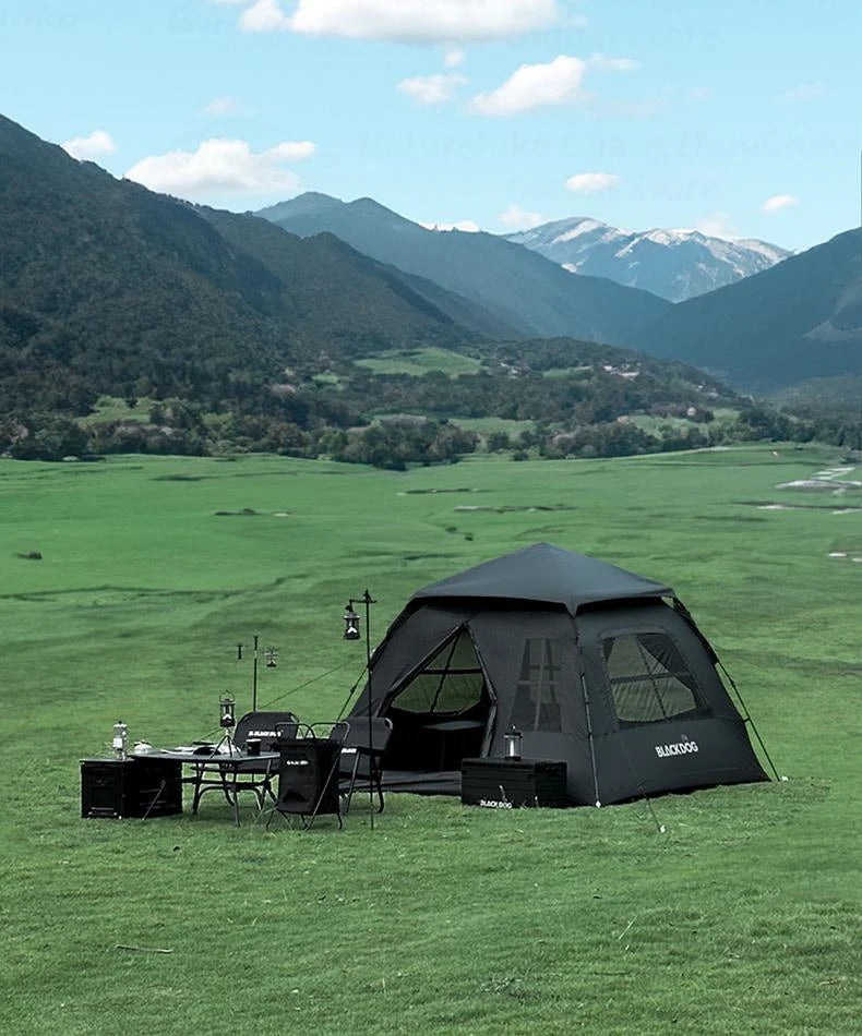 Automatic Black-Coated Camping Tent