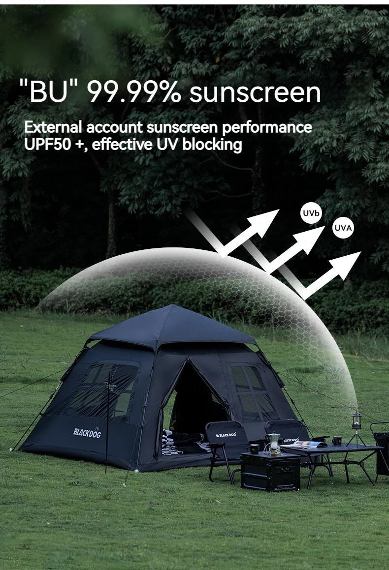 Automatic Black-Coated Camping Tent