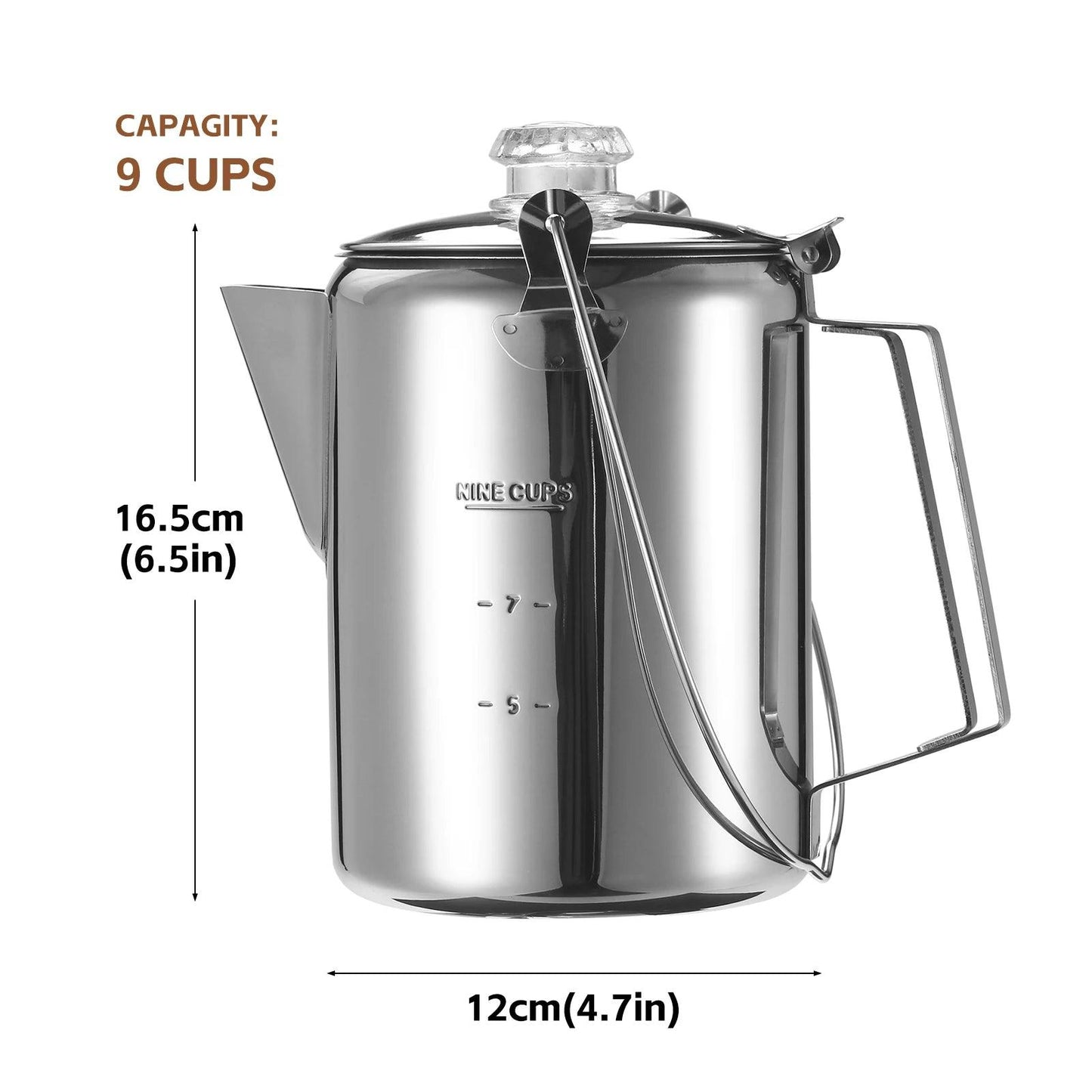 TakeFunGOGOGO 1.2L Stainless Steel Camping Percolator TakeFunGOGOGO 