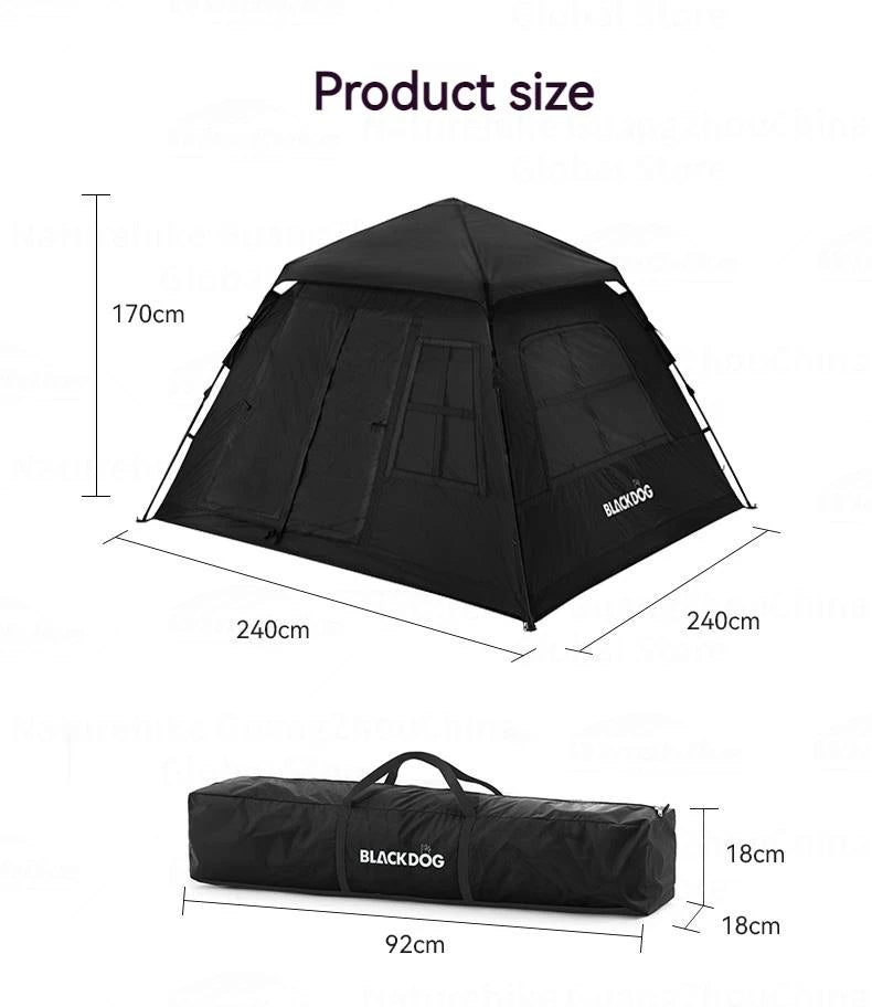 Automatic Black-Coated Camping Tent