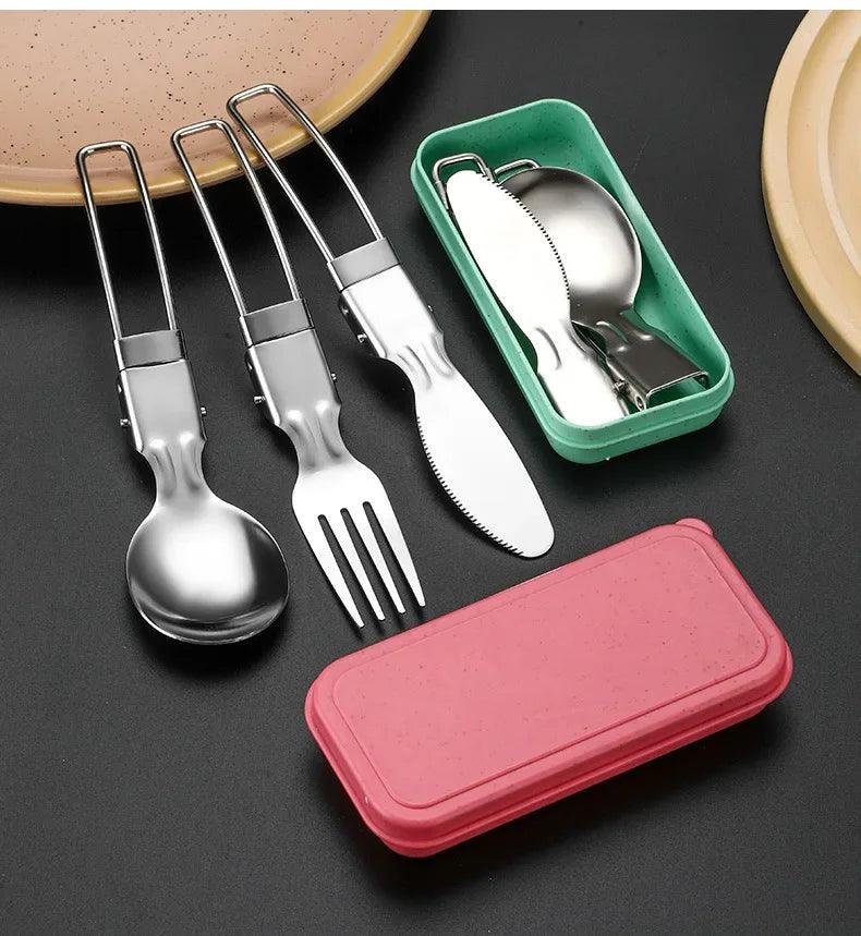 TakeFunGOGOGO Compact 3-Piece Stainless Steel Cutlery Set TakeFunGOGOGO 