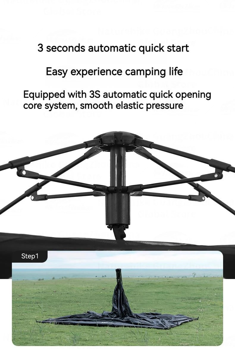 Automatic Black-Coated Camping Tent