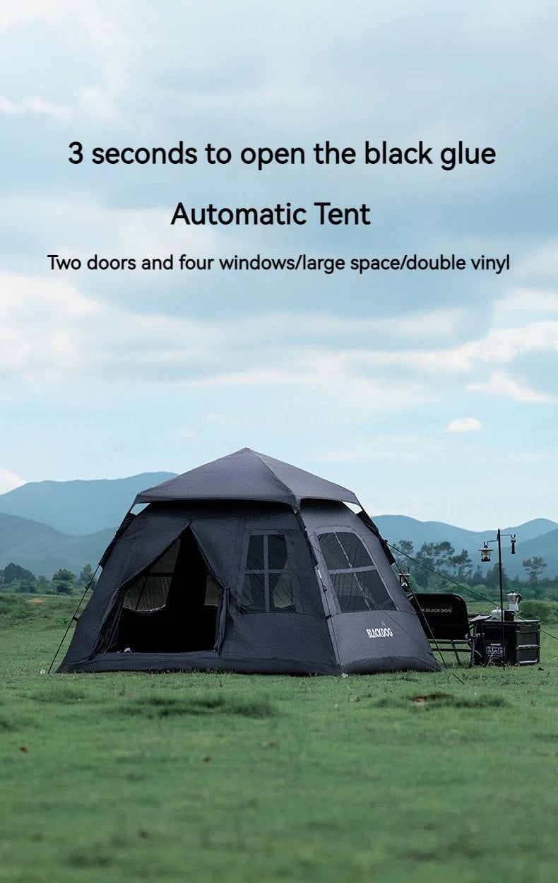 Automatic Black-Coated Camping Tent