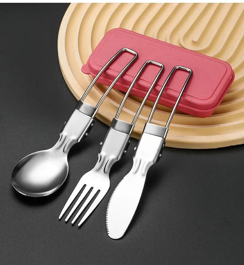 TakeFunGOGOGO Compact 3-Piece Stainless Steel Cutlery Set TakeFunGOGOGO 