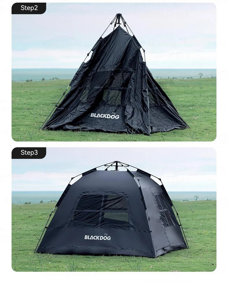 Automatic Black-Coated Camping Tent