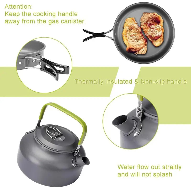 TakeFunGOGOGO Compact 2-Person Camping Cookware Set TakeFunGOGOGO 