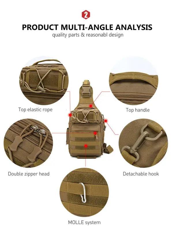 TakeFunGOGOGO Military-Inspired Climbing Chest Bag TFgogogo backpack backpack brands backpack for men backpack for women backpack wallet backpacker backpacking hiking backpack jansport backpack travel backpack