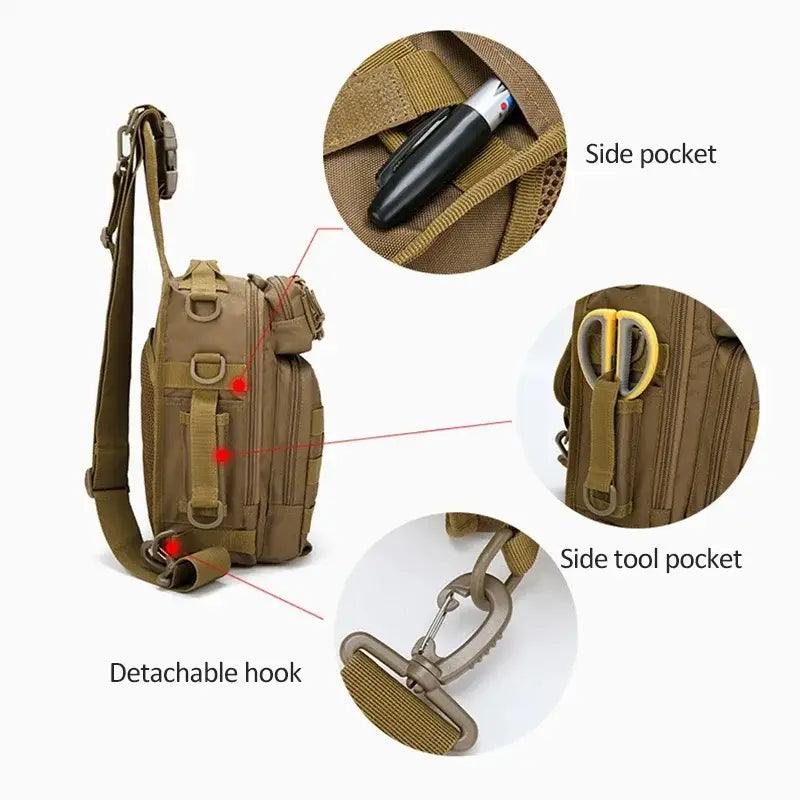 TakeFunGOGOGO Military-Inspired Climbing Chest Bag TFgogogo backpack backpack brands backpack for men backpack for women backpack wallet backpacker backpacking hiking backpack jansport backpack travel backpack