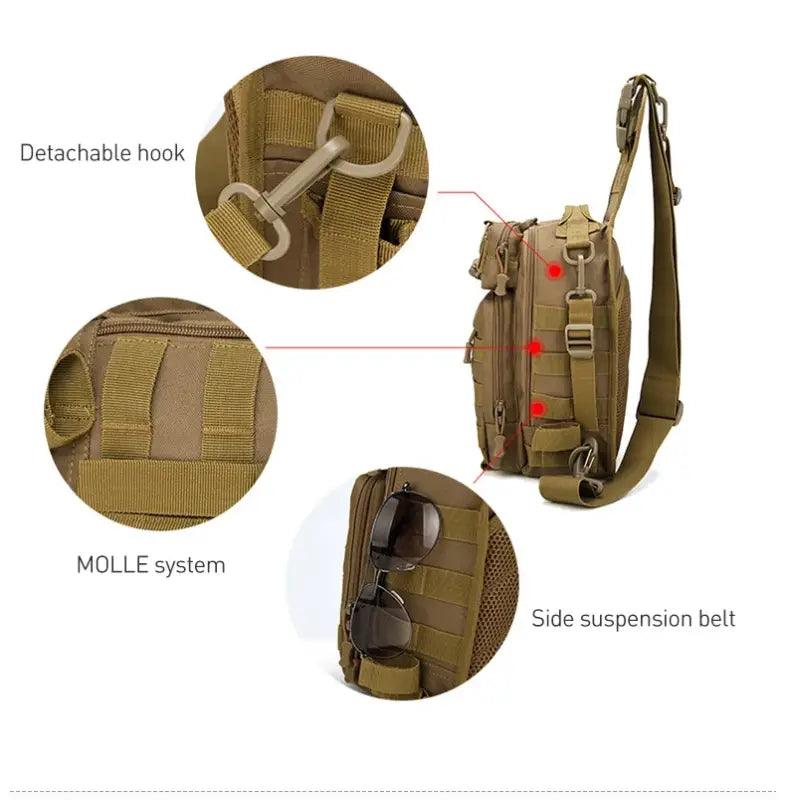 TakeFunGOGOGO Military-Inspired Climbing Chest Bag TFgogogo backpack backpack brands backpack for men backpack for women backpack wallet backpacker backpacking hiking backpack jansport backpack travel backpack