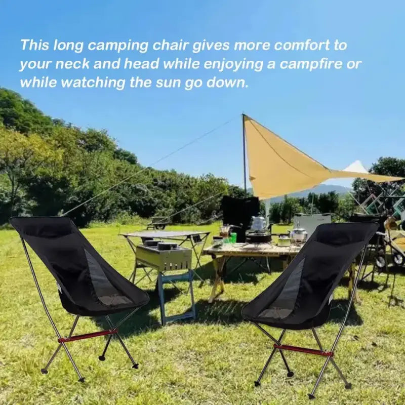 Folding Lounging Chair - Black