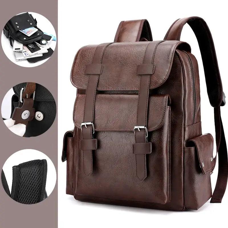 TakeFunGOGOGO Premium PU Leather Men’s Backpack TFgogogo backpack backpack brands backpack cooler backpack exchange backpack for men backpack for school backpack for women backpack wallet backpacker backpacking hiking backpack travel backpack