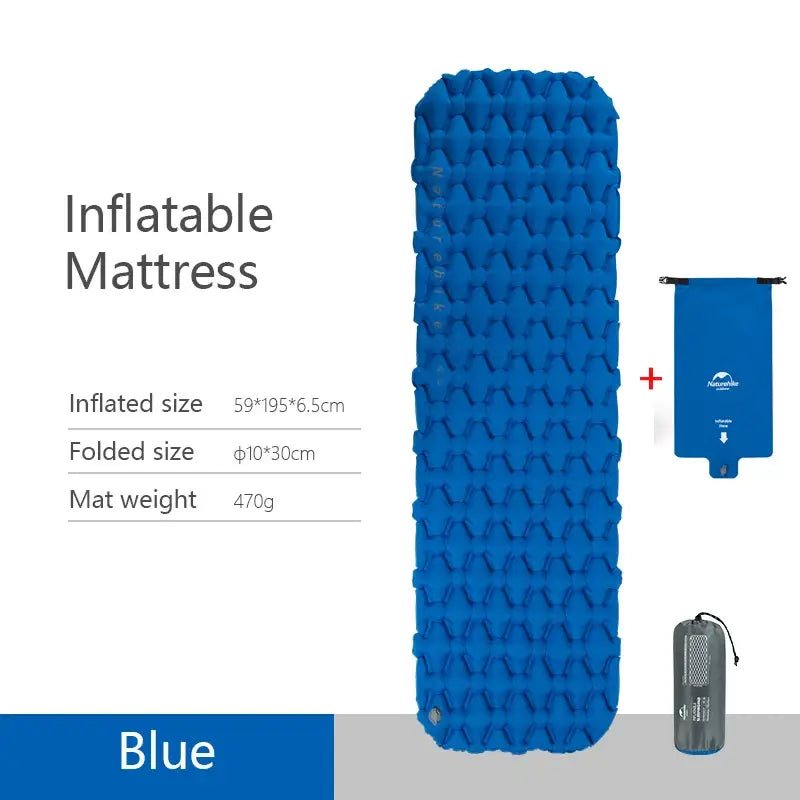 Lightweight Moisture-Proof Air Mattress - Blue Single