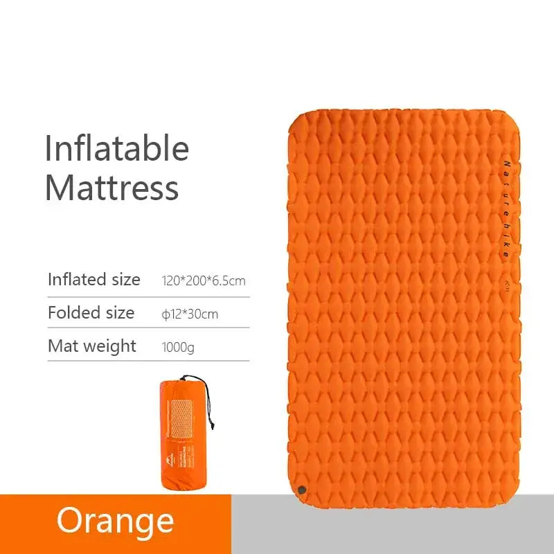 Lightweight Moisture-Proof Air Mattress - Orange Double