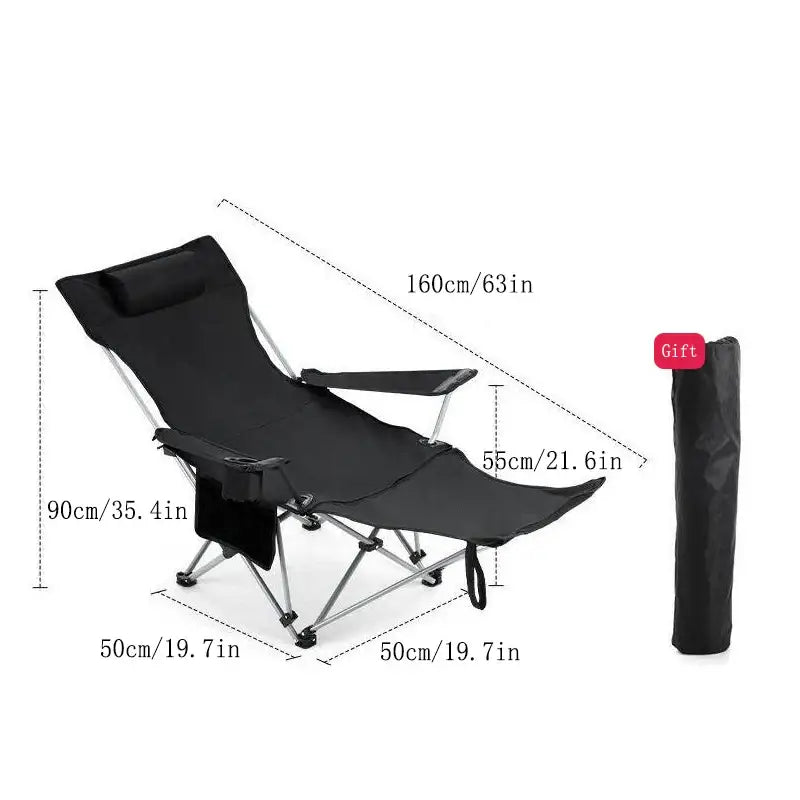 Niceway Foldable Camping Chair - Black - 折叠椅