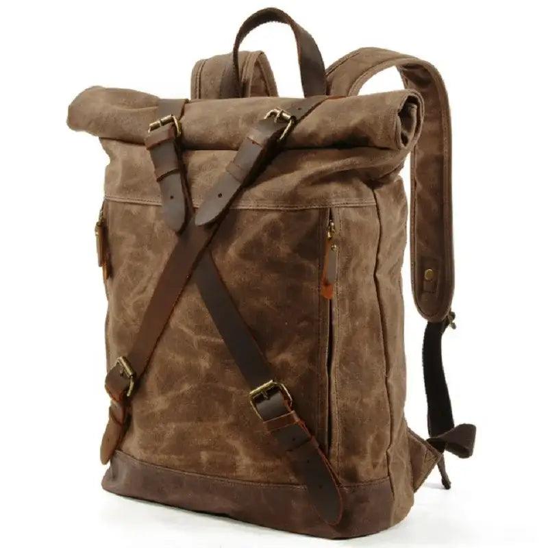 TakeFunGOGOGO Premium Oil Wax Canvas and Leather Backpack TFgogogo backpack backpack brands backpack exchange backpack for men backpack for women backpack wallet backpacker backpacker hk backpacking hiking backpack jansport backpack travel backpack