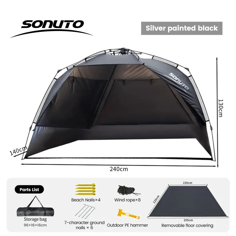 One-Touch Tent - Silver Coated Black - 帐篷