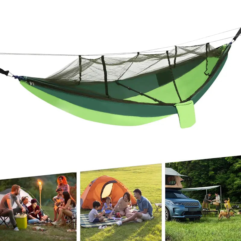 Outdoor Hammock with Mosquito Net - Green - 吊床