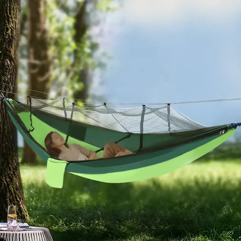 Outdoor Hammock with Mosquito Net - Green - 吊床