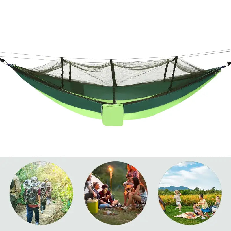 Outdoor Hammock with Mosquito Net - Green - 吊床