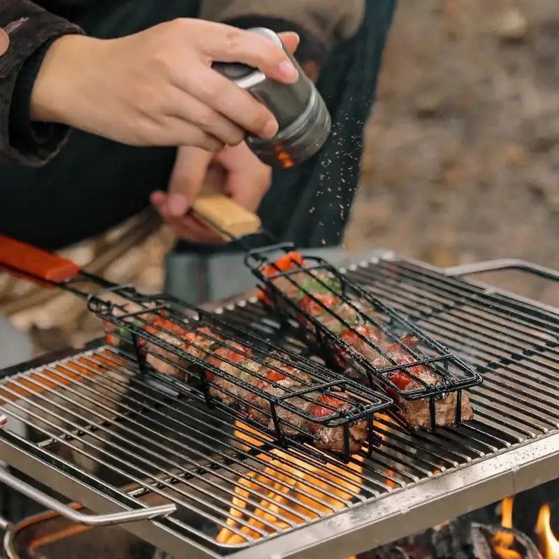 TakeFunGOGOGO Wooden Handle Barbecue Cage TFgogogo 