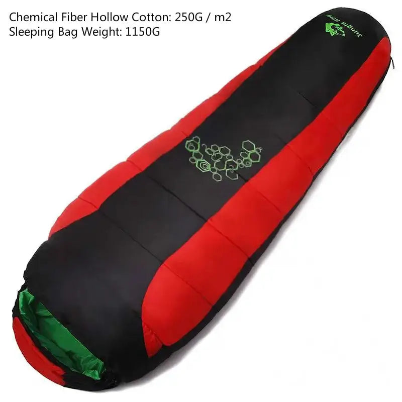 Spring Summer Four-Hole Cotton Mummy Sleeping Bag - 1.15KG Red - 睡袋