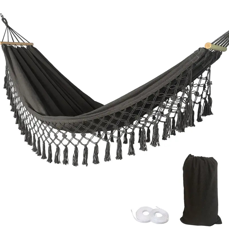 Thickened Anti-Rollover Canvas Hammock - Grey - 吊床