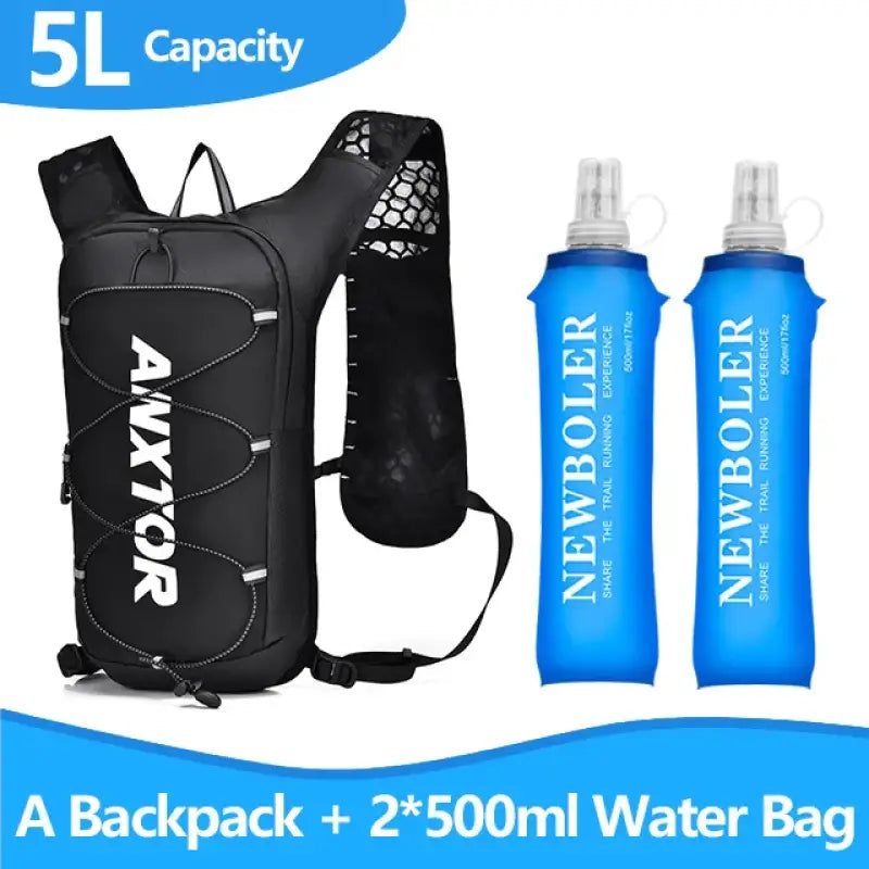 Trail Running Ultra-Light Hydration Vest - Black and 2pcs500ml - 背包