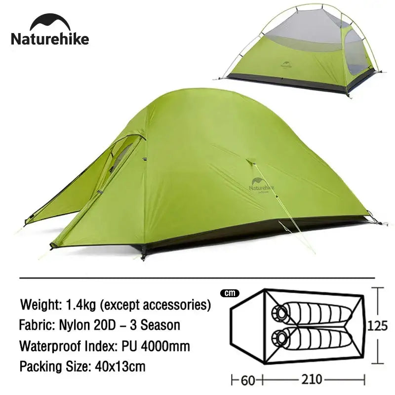 Ultralight 2-Person Camping Tent - Mustard-20D - 帐篷