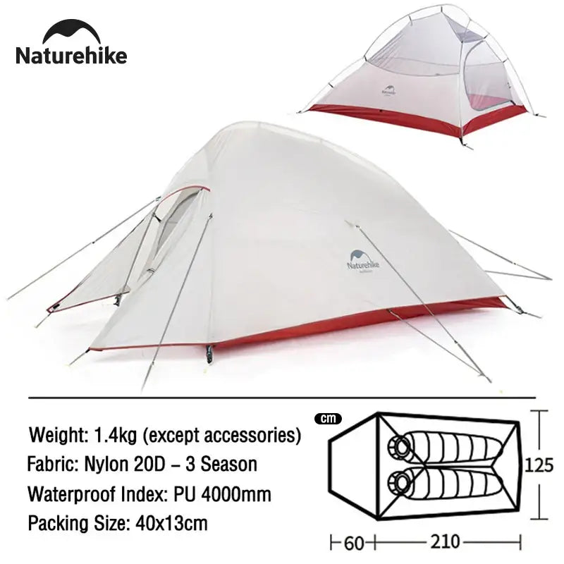 Ultralight 2-Person Camping Tent - White-20D - 帐篷